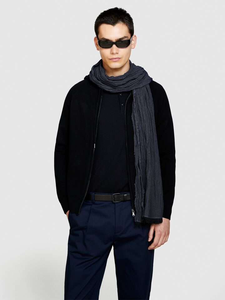 Yarn dyed scarf - null - Dark Gray | Sisley image number 3